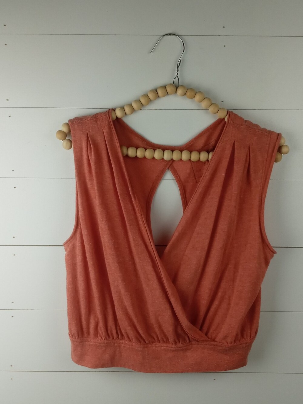 We the Free Women's size S orange wrapped cropped top open back, thin cotton